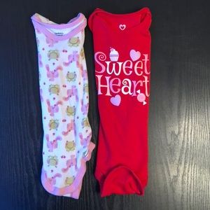 2 short sleeve onesies 18 mos.